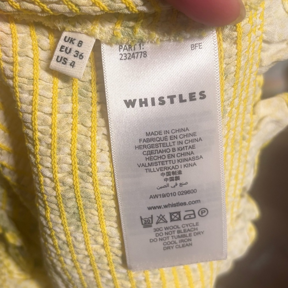 WHISTLES Yellow Python Smocked Bardot Top - Picture 7 of 7